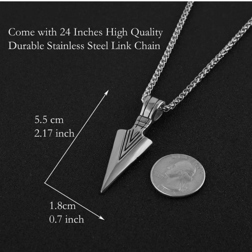 316 Arrow Stainless Steel Pendant Necklace